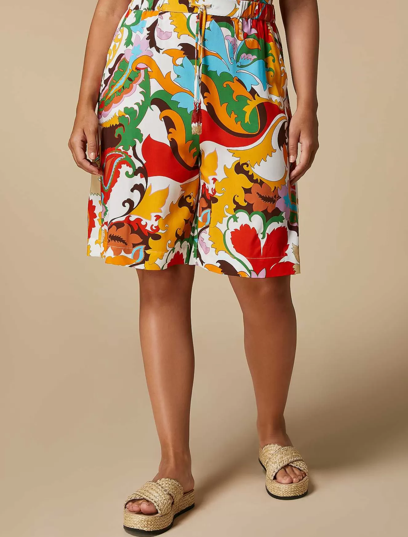 Bermuda Shorts In Viscose Canvas-Marina Rinaldi Discount