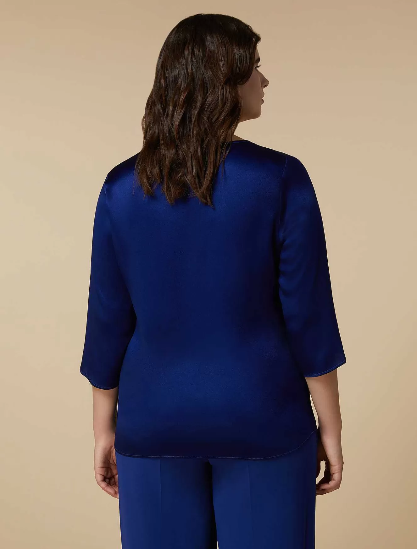 Boxy Satin Blouse-Marina Rinaldi Hot