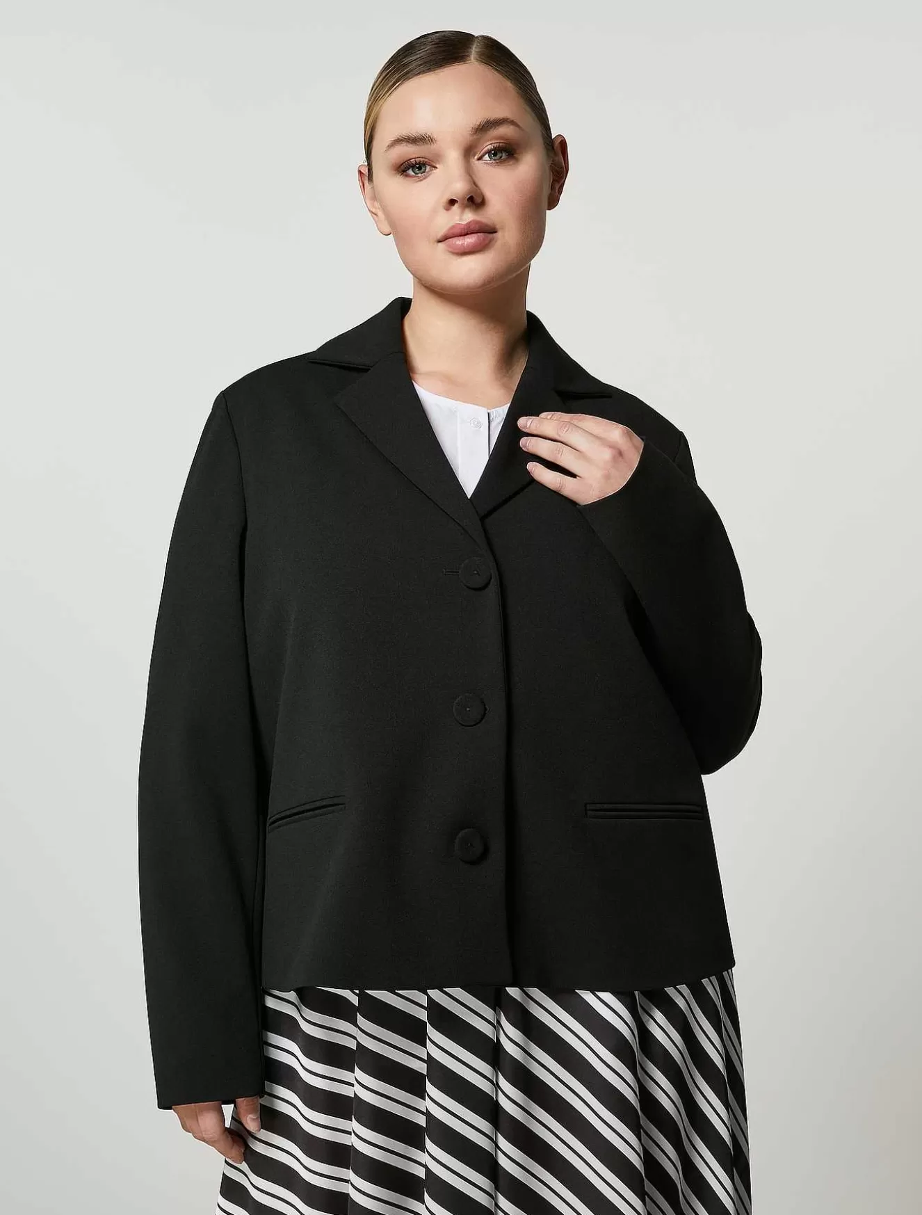 Boxy-Fit Scuba Jersey Jacket-Marina Rinaldi Best