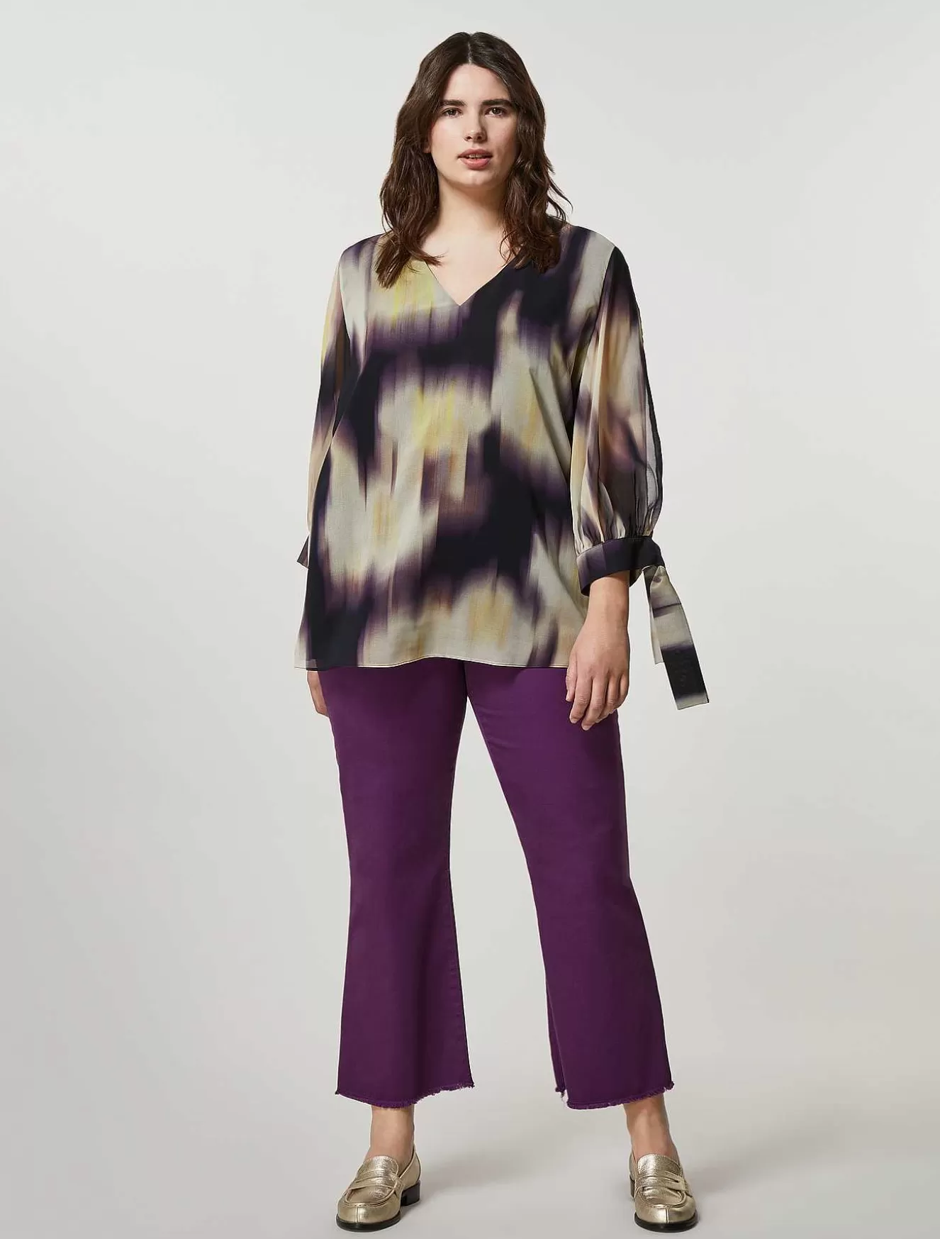 Cavalry Twill Cotton Trousers-Marina Rinaldi Best Sale