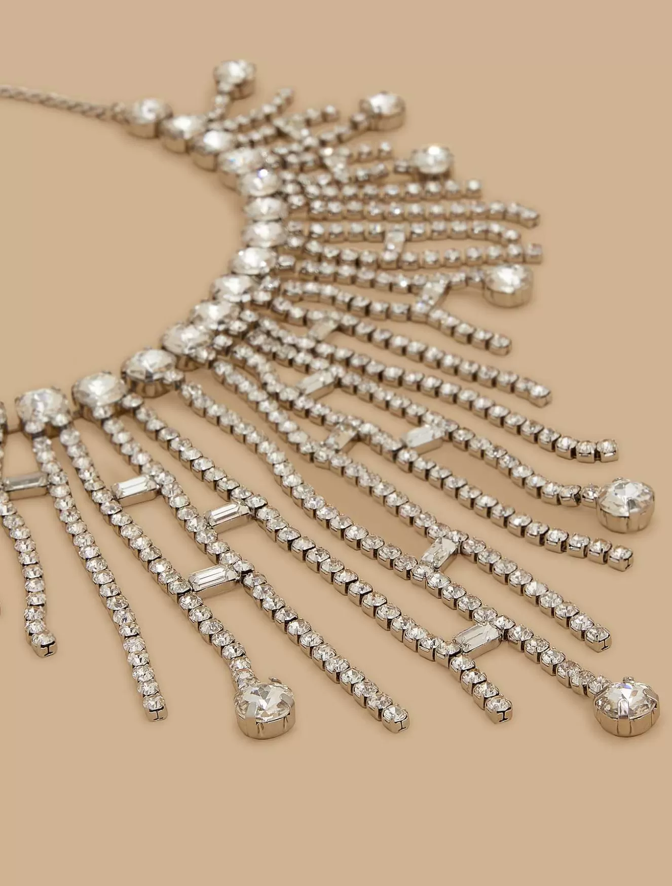Chandelier Necklace With Rhinestones-Marina Rinaldi Outlet