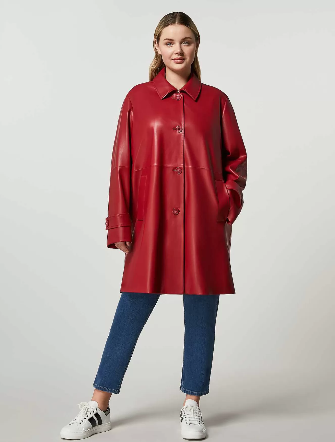 Coated Jersey Coat-Marina Rinaldi Hot