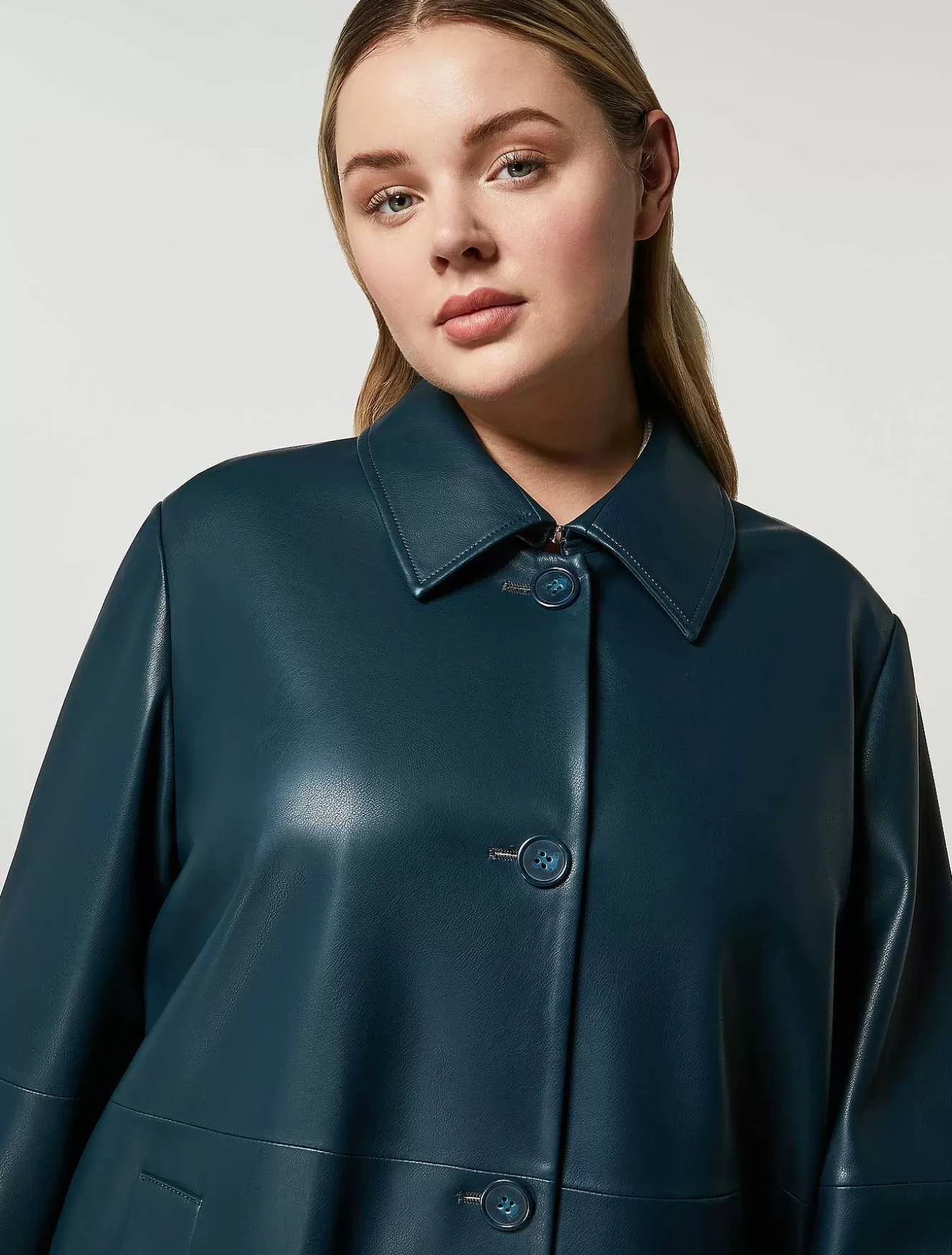 Coated Jersey Coat-Marina Rinaldi Shop