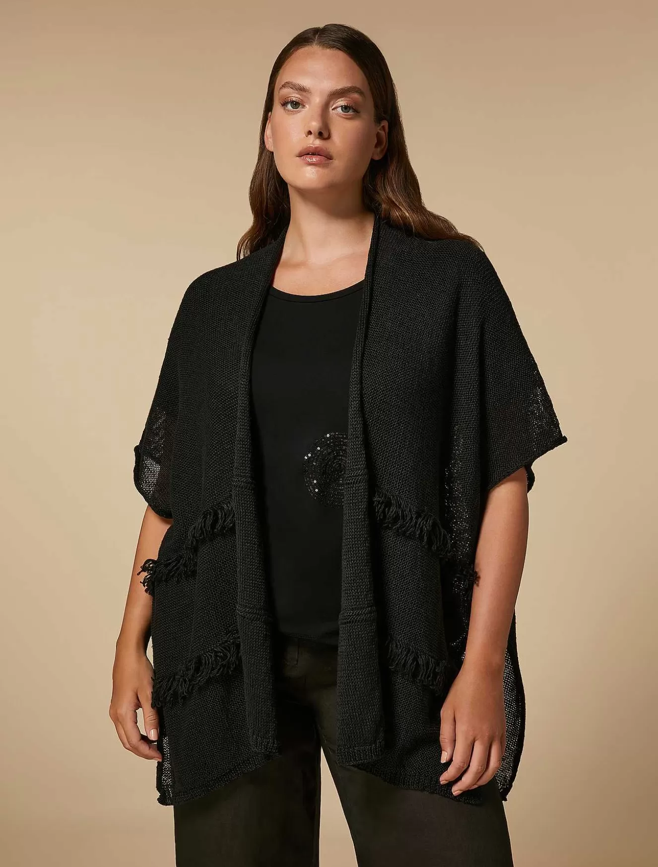 Cordonet Linen Cardigan-Marina Rinaldi Shop