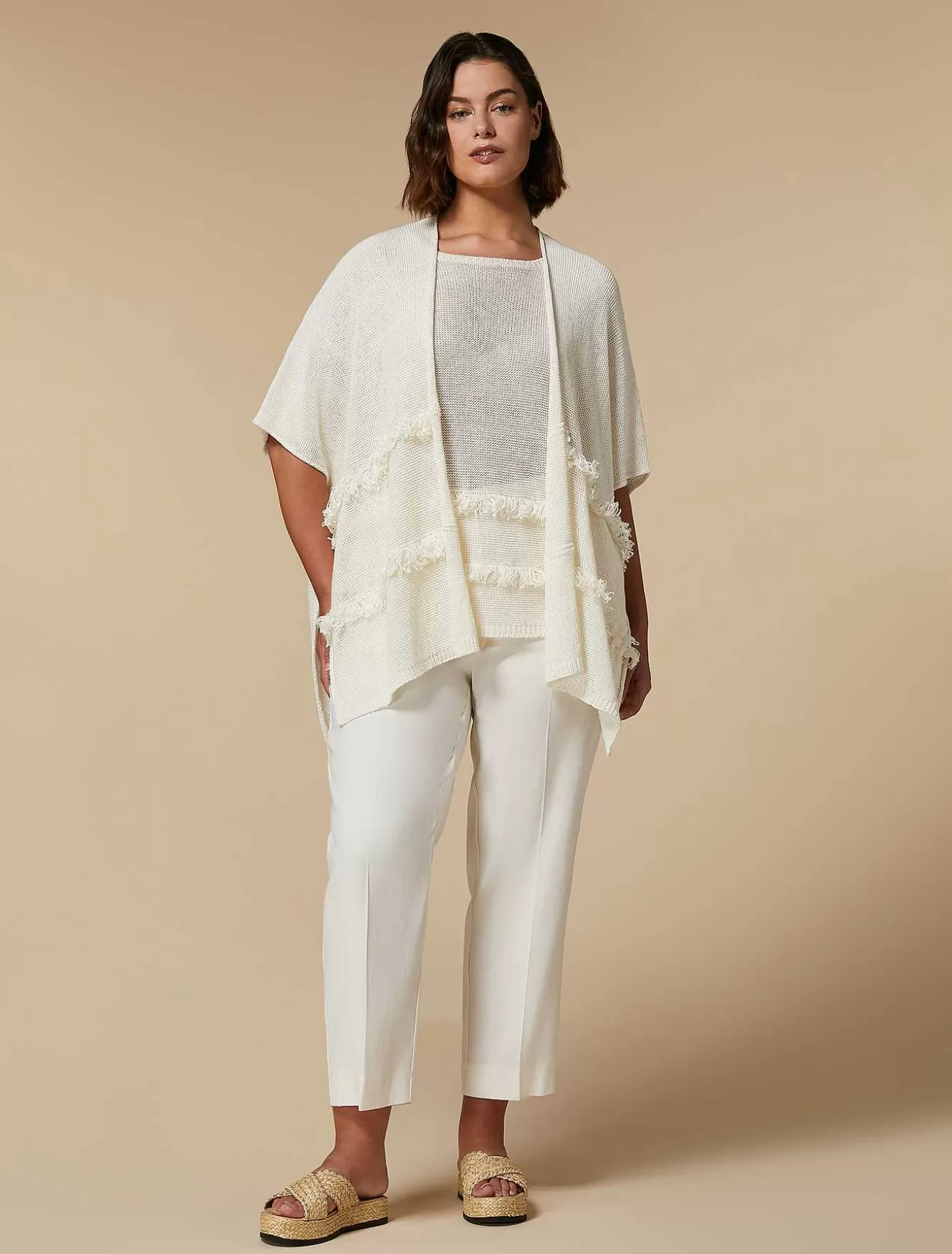 Cordonet Linen Cardigan-Marina Rinaldi Cheap