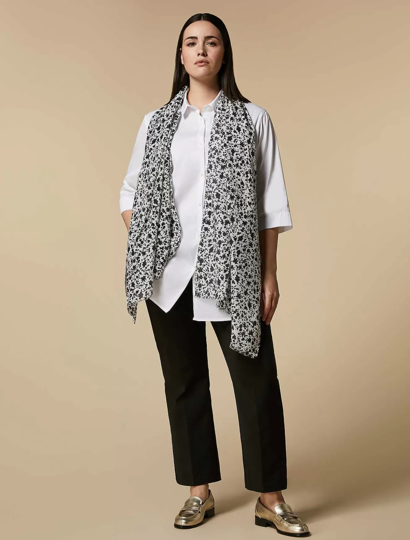 Cotton And Silk Stole-Marina Rinaldi Hot