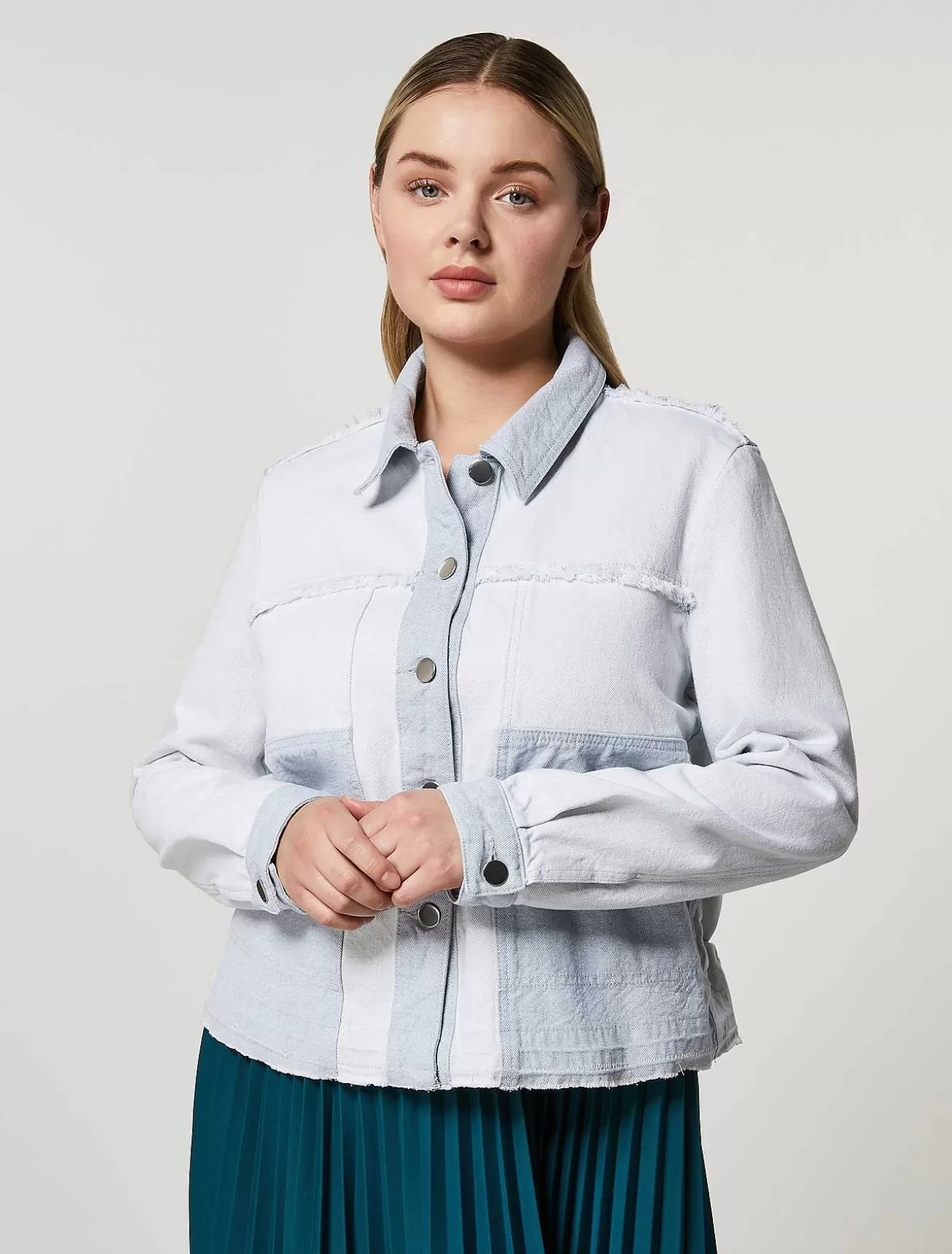 Cotton Denim Jacket-Marina Rinaldi Outlet
