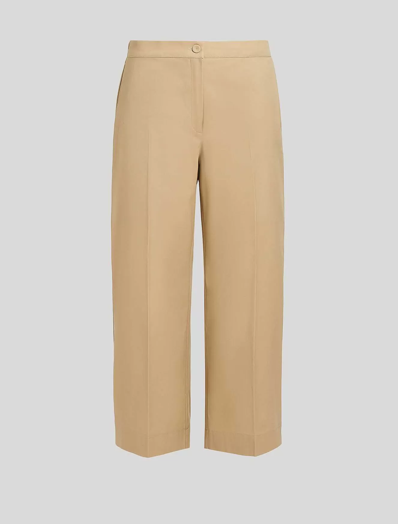 Cotton Gabardine Trousers-Marina Rinaldi Store