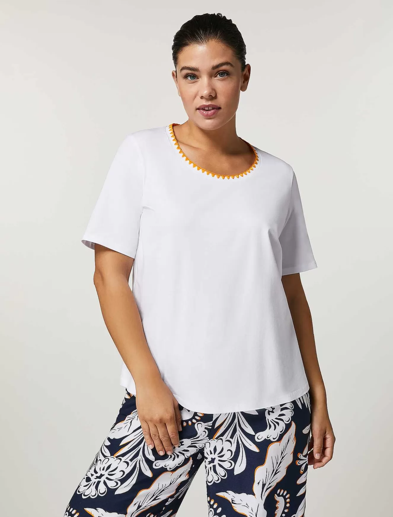 Cotton Jersey T-Shirt-Marina Rinaldi Sale