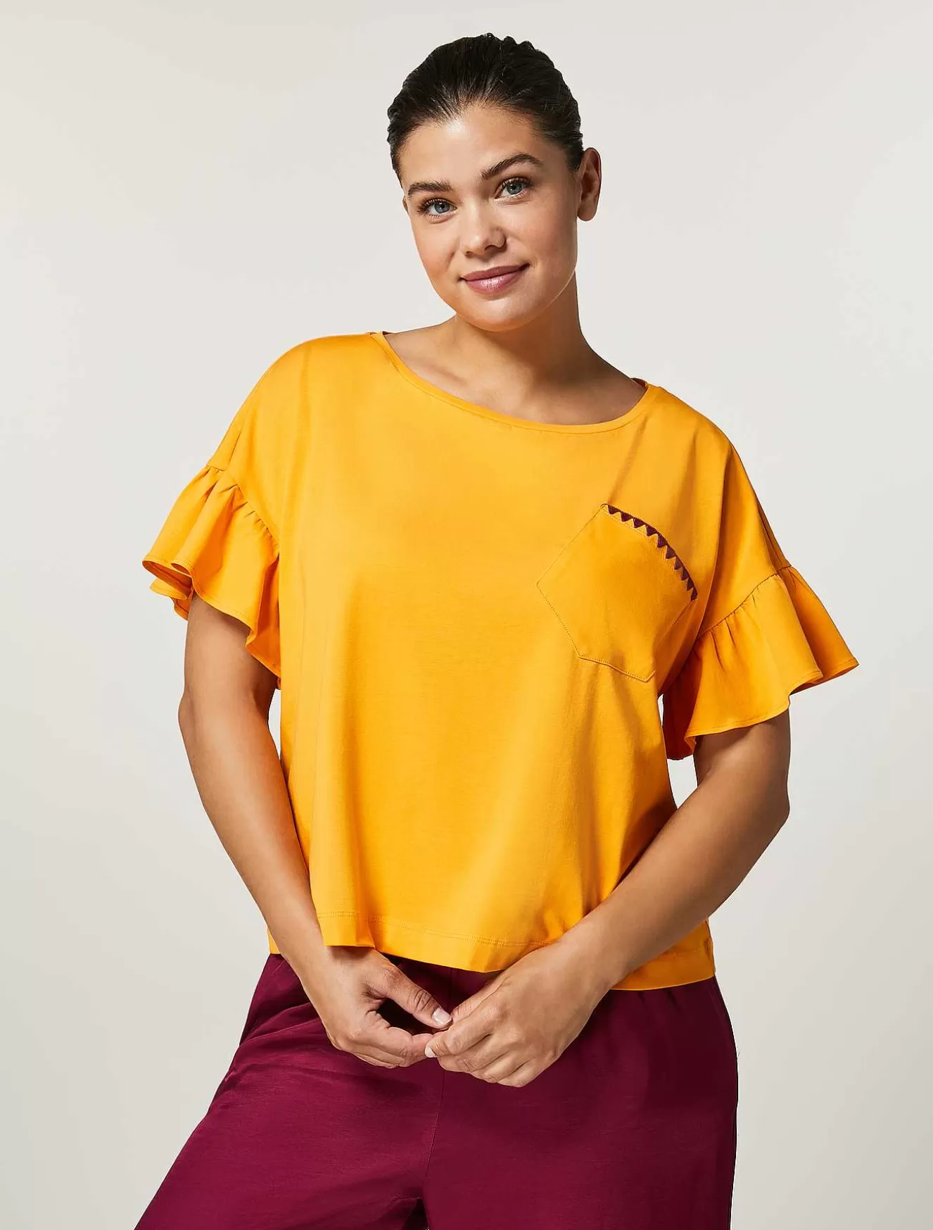 Cotton Jersey T-Shirt-Marina Rinaldi Shop