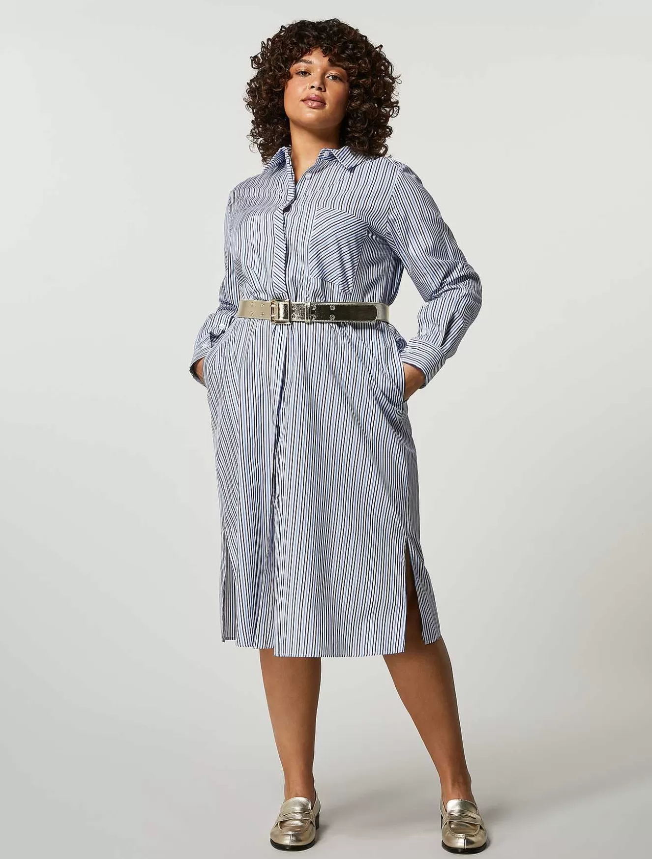 Cotton Poplin And Viscose Dress-Marina Rinaldi Cheap