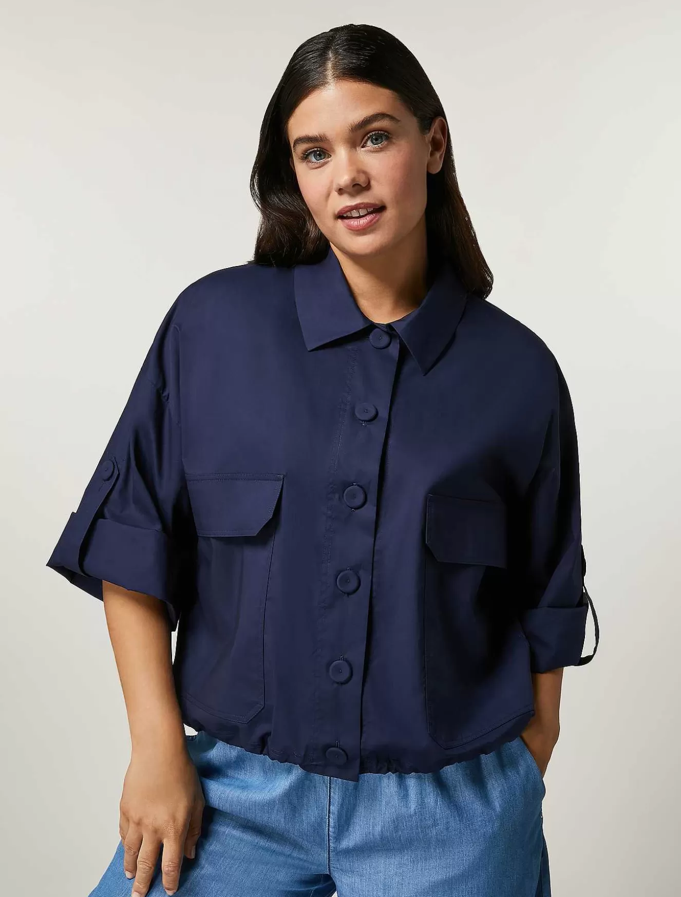 Cotton Poplin Jacket-Marina Rinaldi Cheap