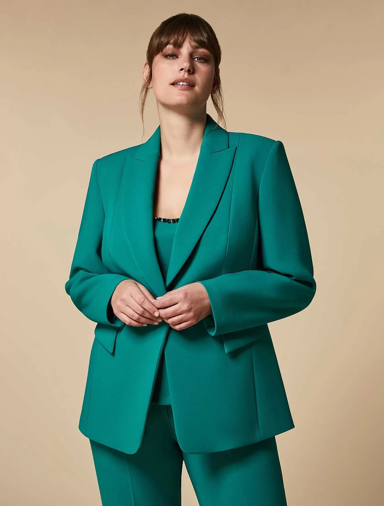 Crepe Blazer Jacket-Marina Rinaldi Flash Sale