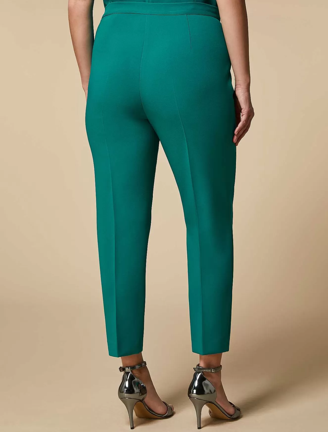 Crepe Cigarette Trousers-Marina Rinaldi Shop