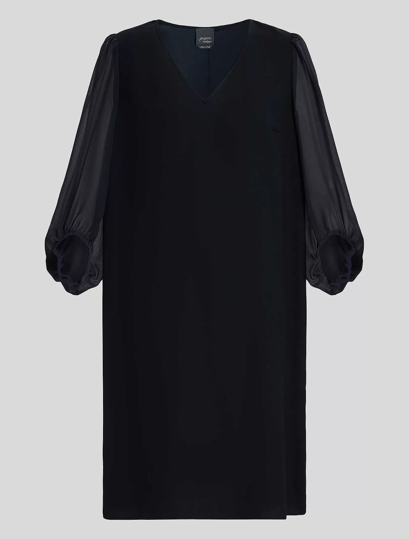 Crepe Envers Satin Dress-Marina Rinaldi Fashion
