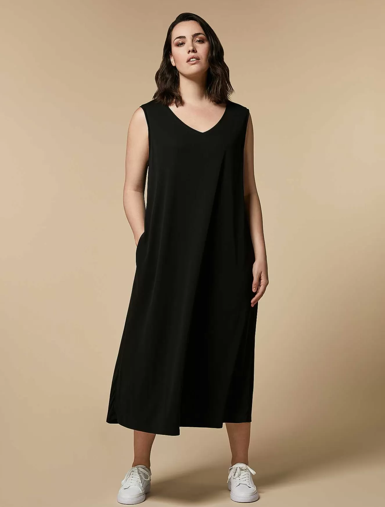 Crepe Jersey Dress-Marina Rinaldi Outlet