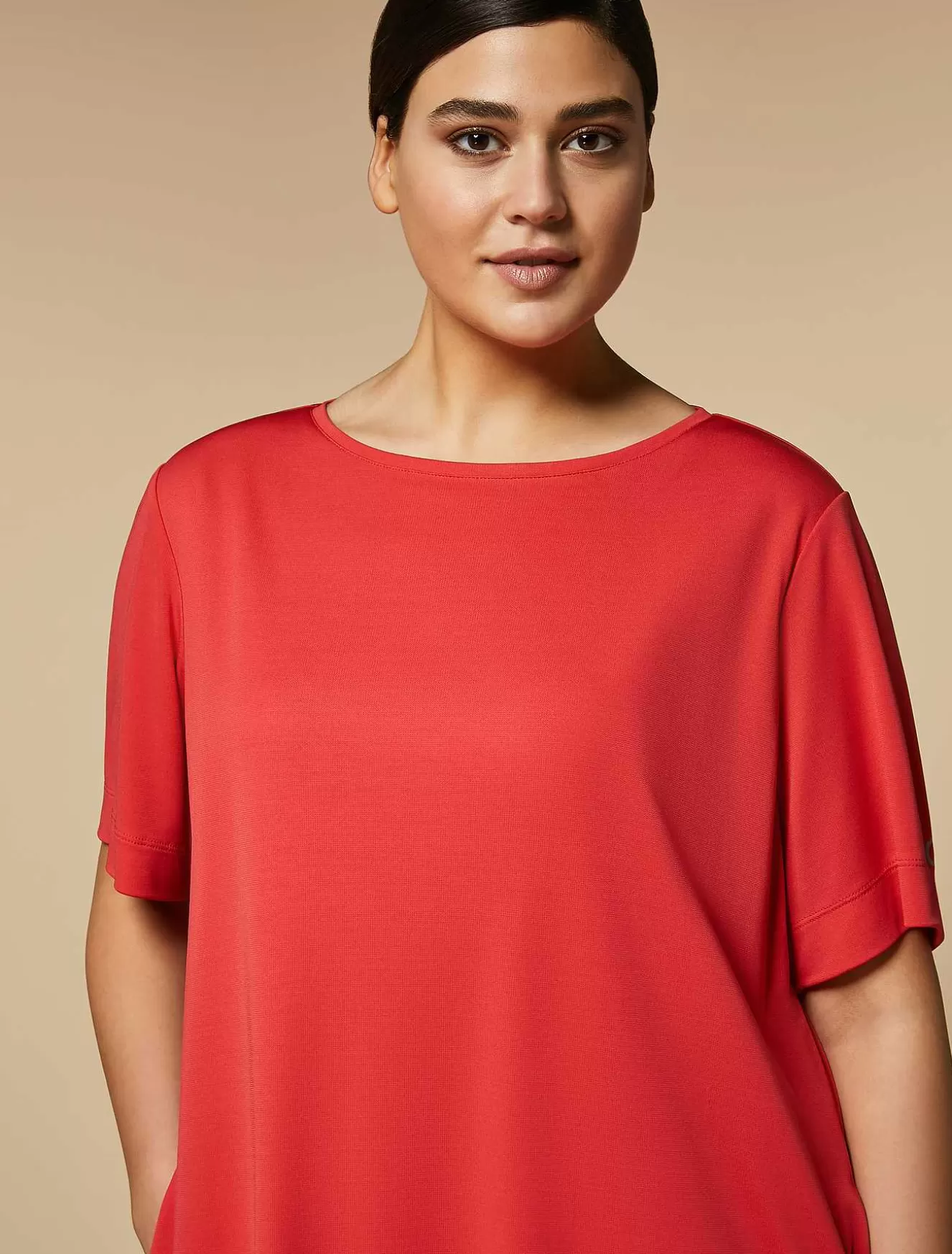 Crepe Jersey Dress-Marina Rinaldi Fashion