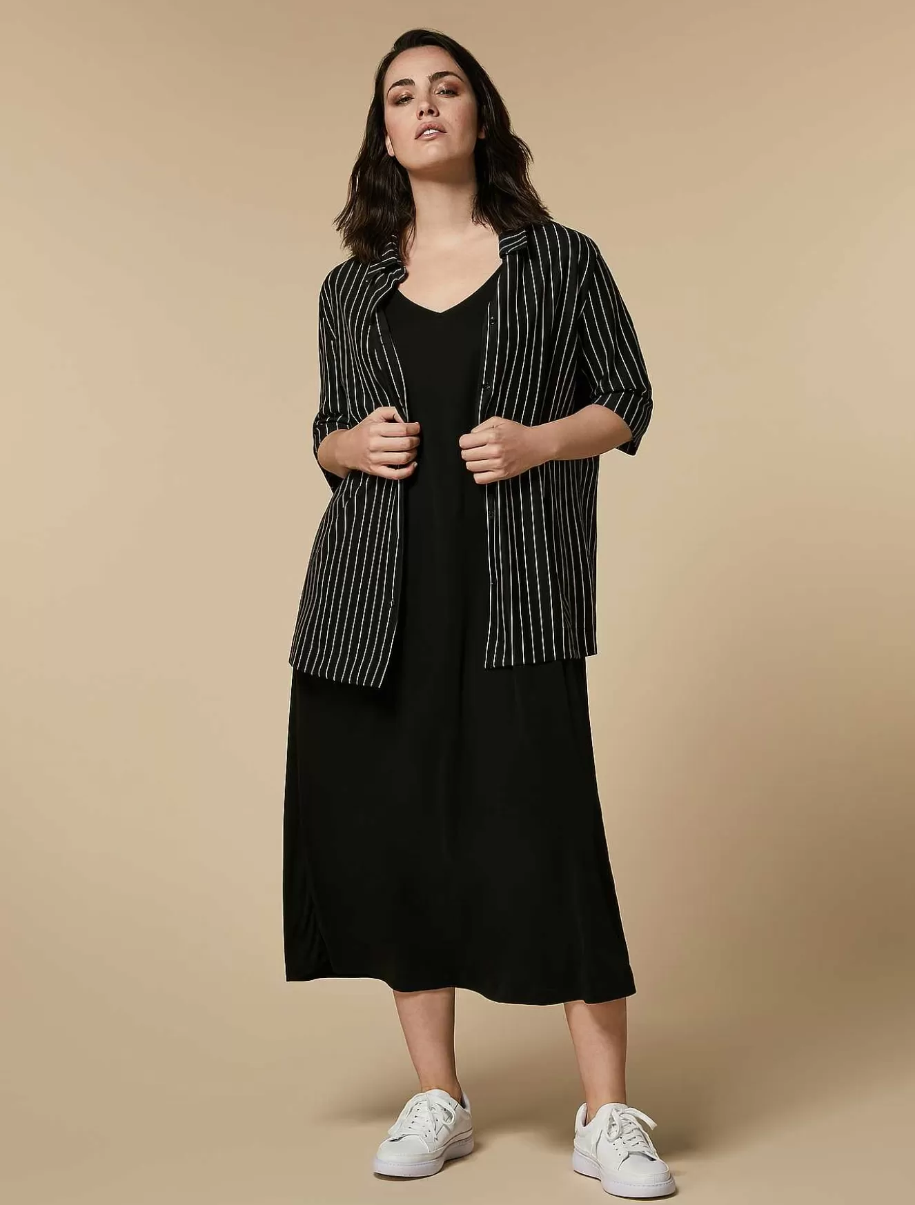 Crepe Jersey Dress-Marina Rinaldi Outlet