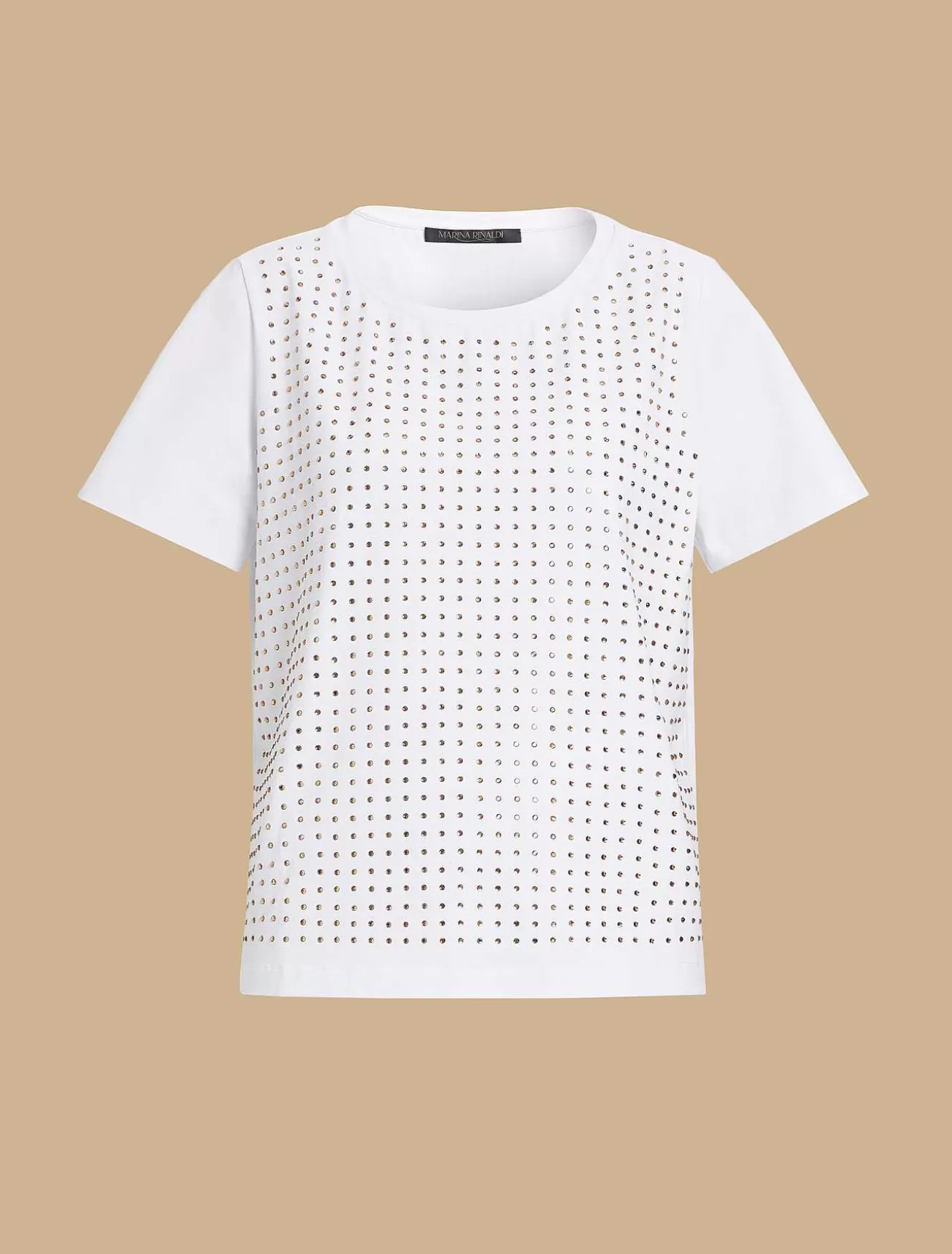 Embroidered Jersey T-Shirt-Marina Rinaldi Cheap