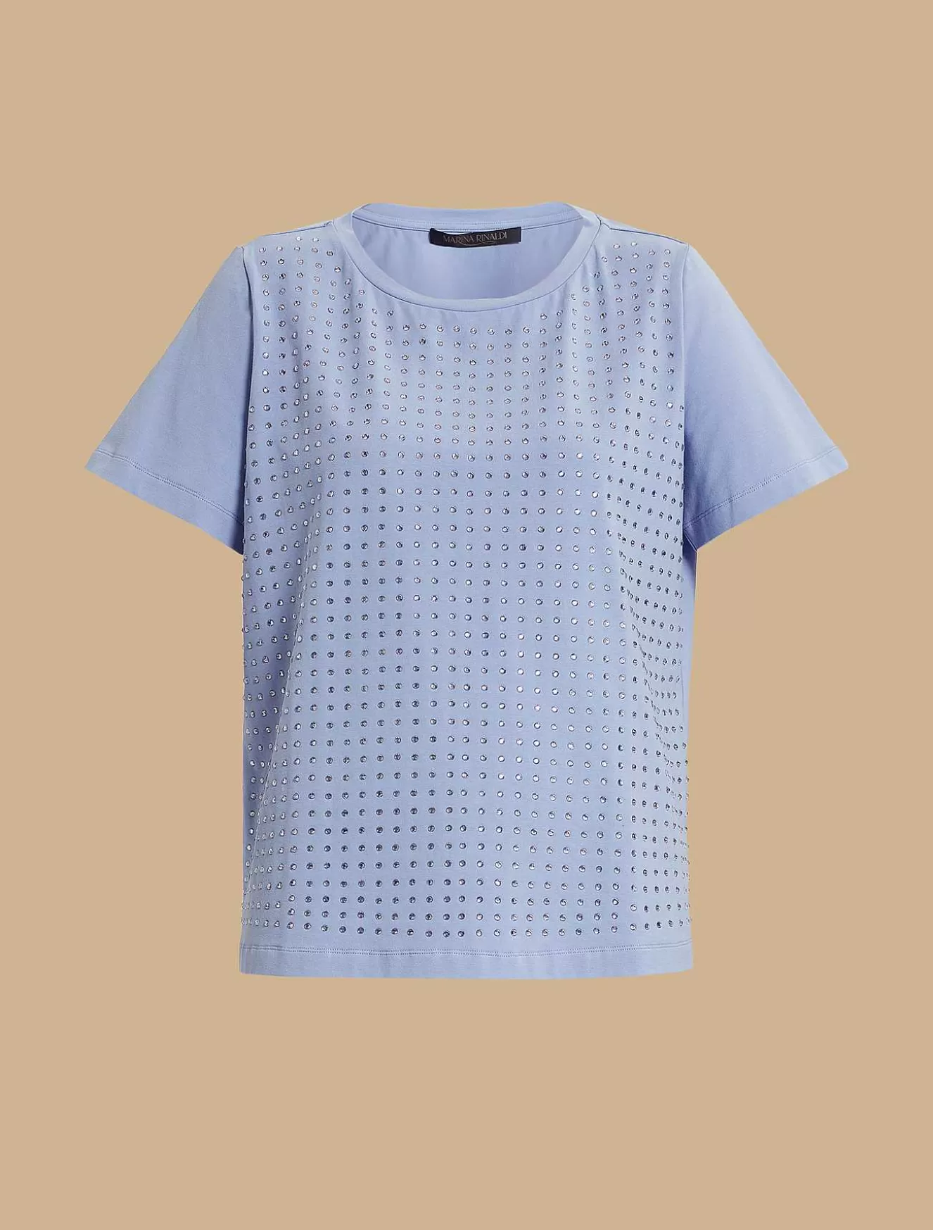 Embroidered Jersey T-Shirt-Marina Rinaldi Hot