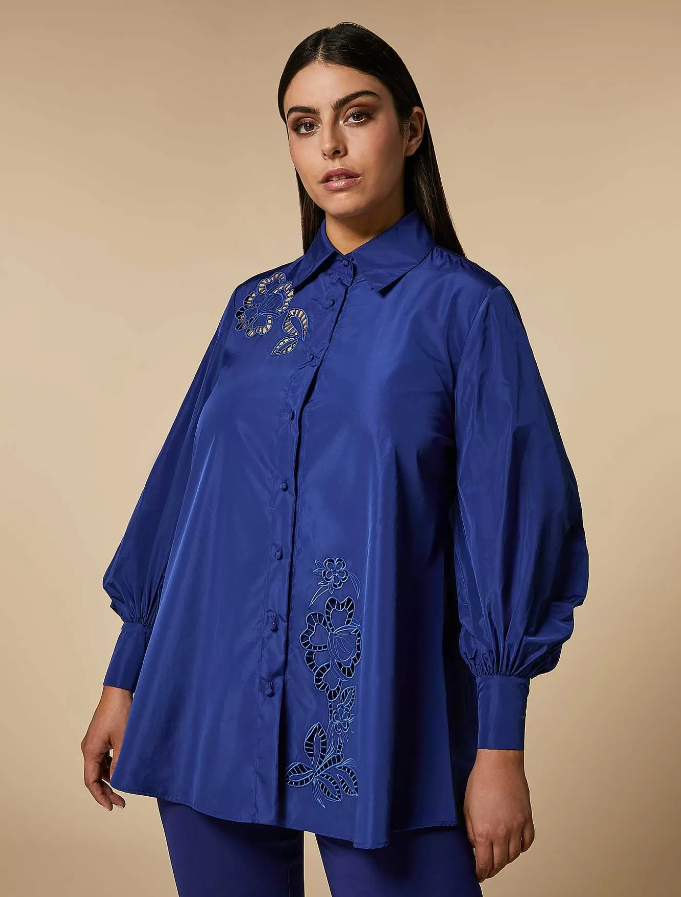 Embroidered Taffeta Tunic-Marina Rinaldi Sale