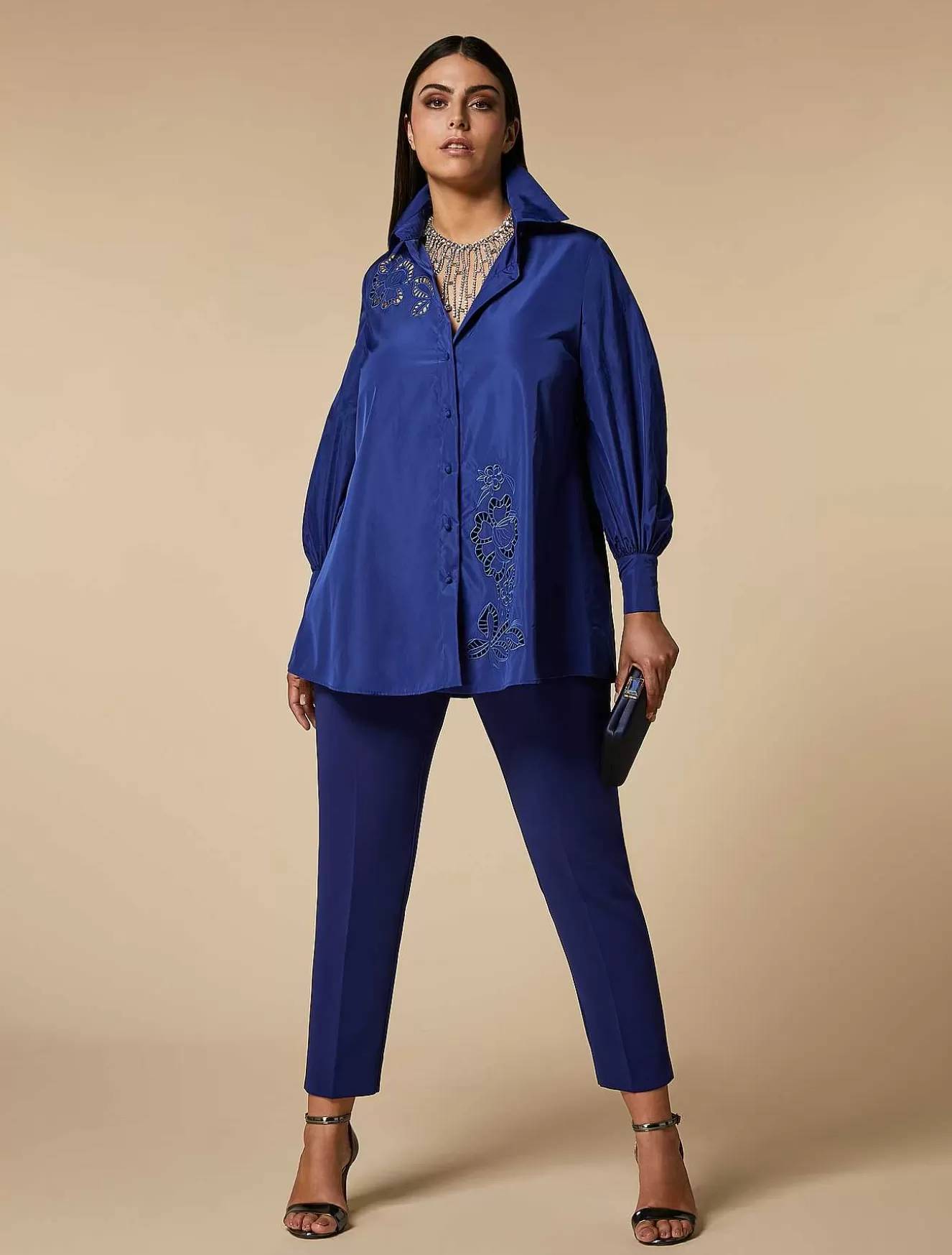 Embroidered Taffeta Tunic-Marina Rinaldi Sale