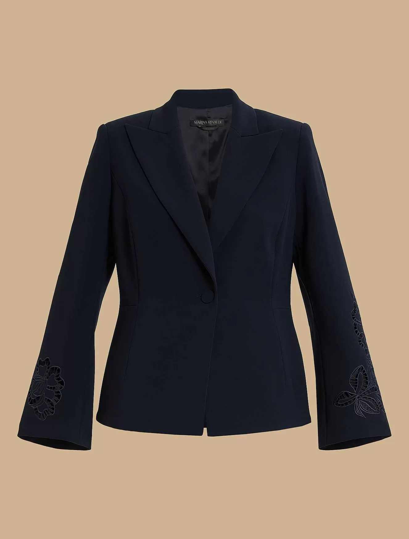 Embroidered Triacetate Blazer Jacket-Marina Rinaldi Best Sale