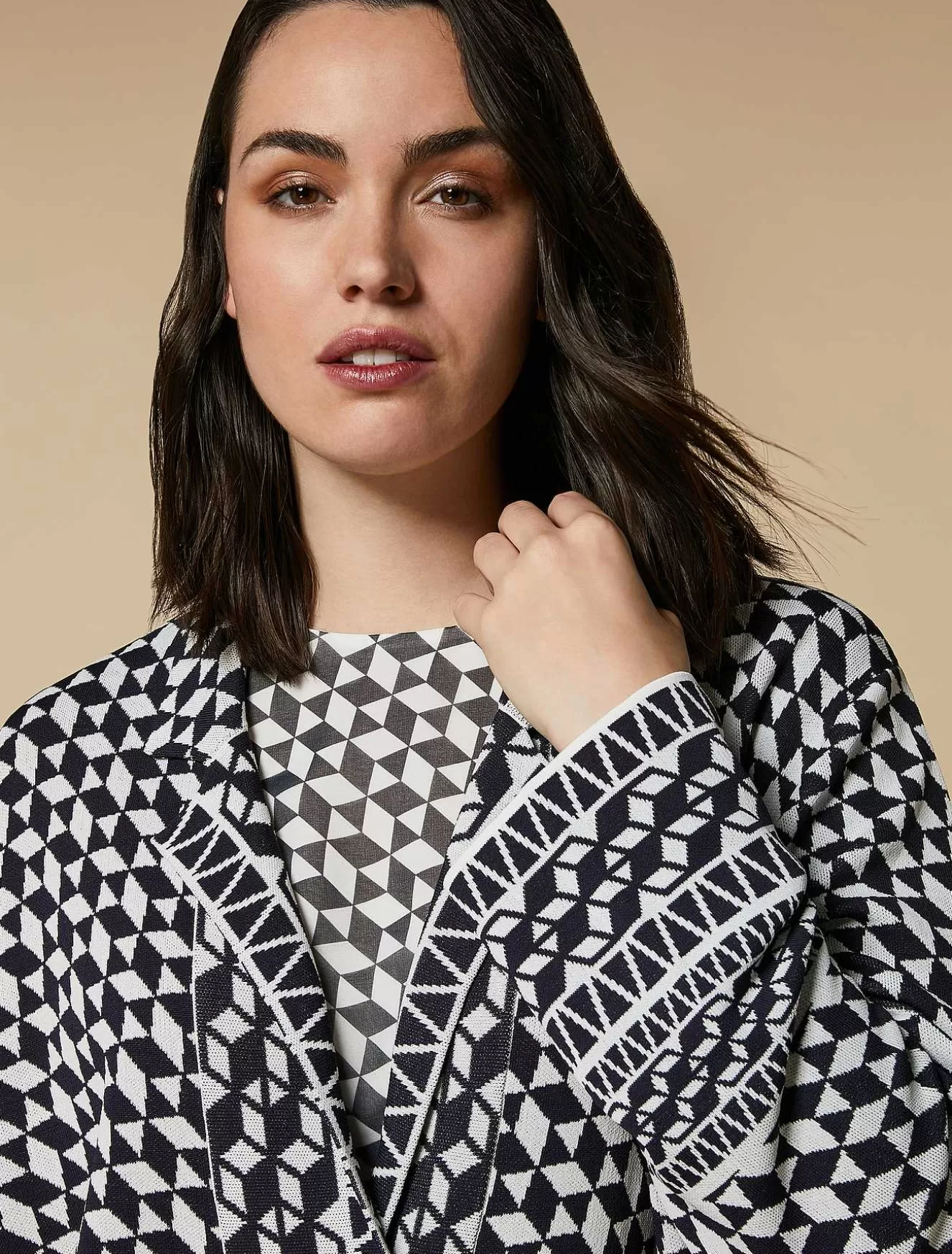 Jacquard-Knit Cardigan-Marina Rinaldi Cheap