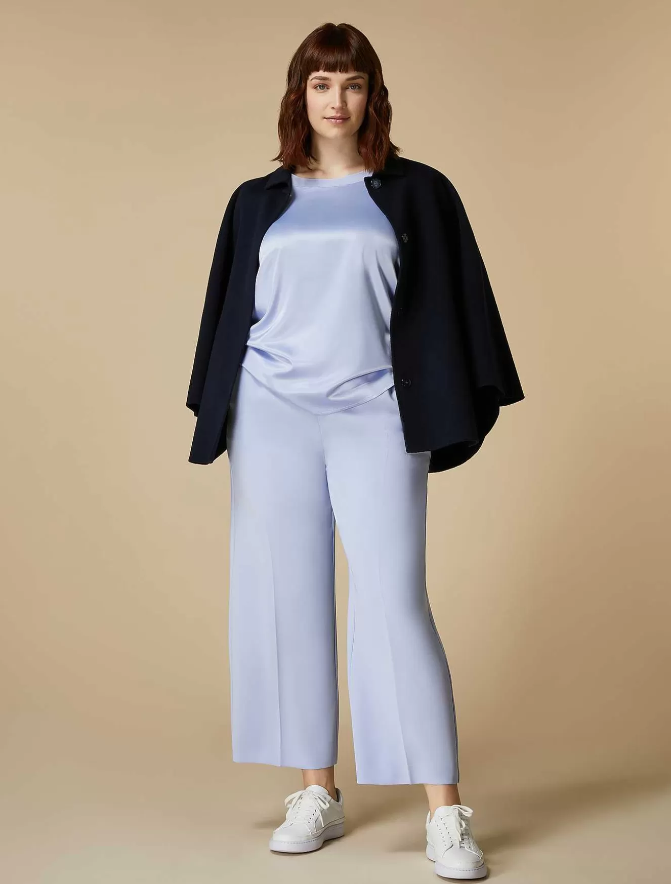 Jersey And Satin T-Shirt-Marina Rinaldi Store