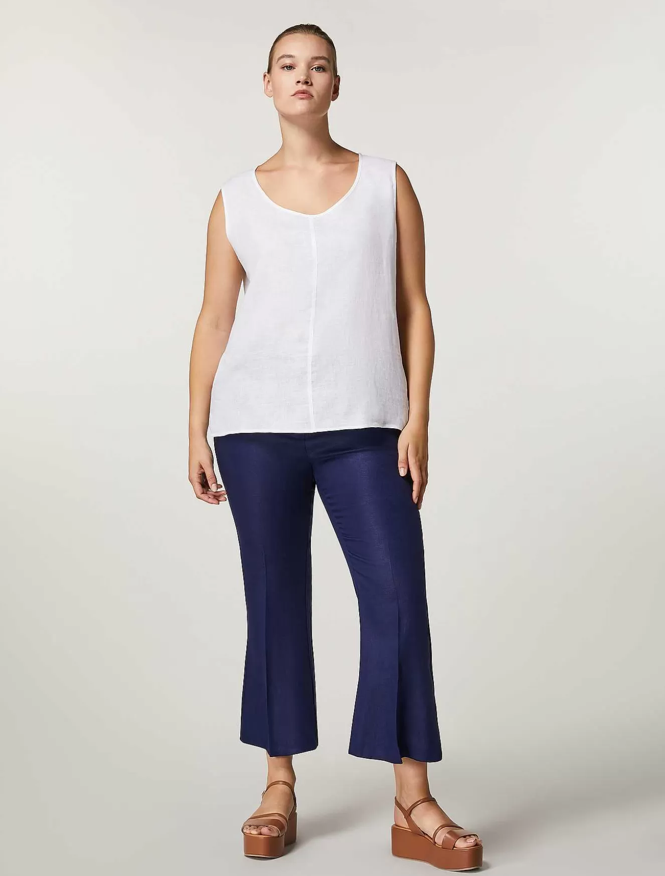 Linen Trousers-Marina Rinaldi Fashion