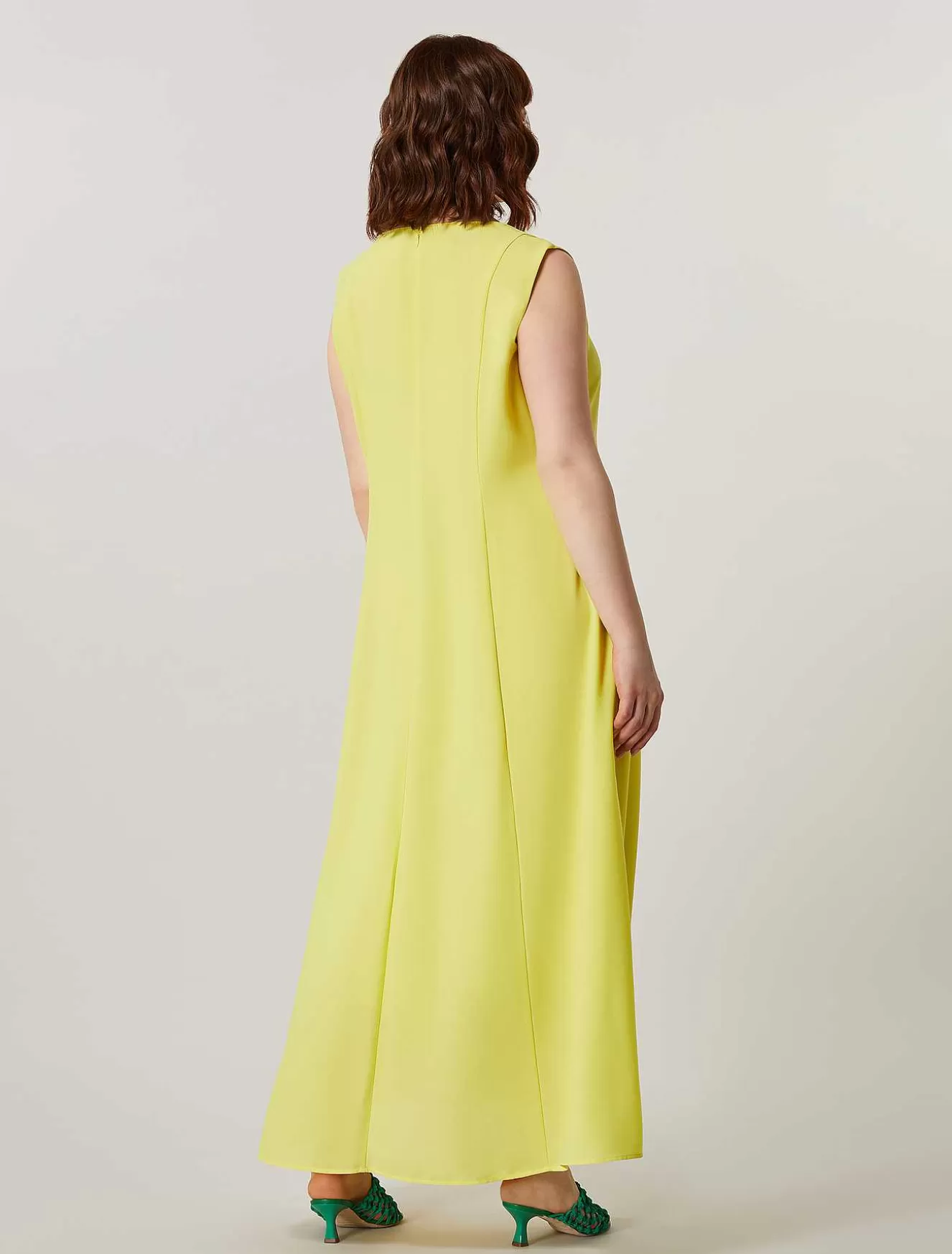 Long Dress In Crepe Fabric-Marina Rinaldi Cheap