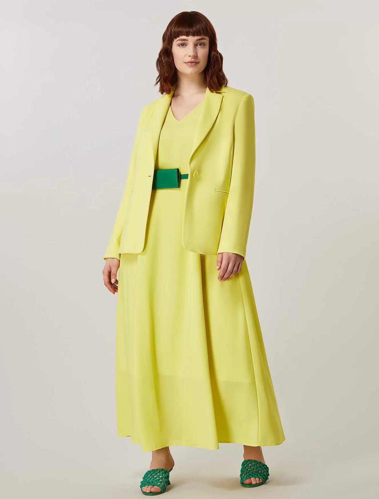 Long Dress In Crepe Fabric-Marina Rinaldi Cheap