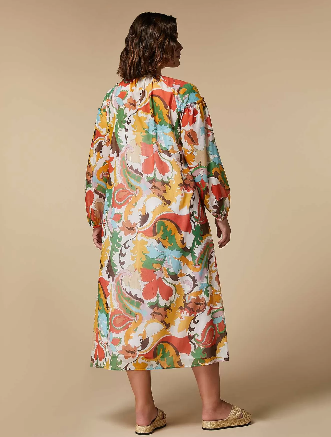 Long Printed Muslin Dress-Marina Rinaldi Hot