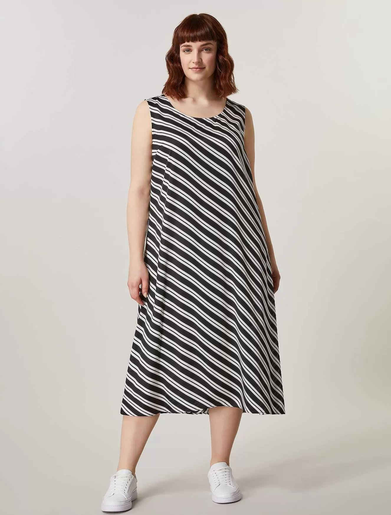 Long Printed Satin Dress-Marina Rinaldi Hot