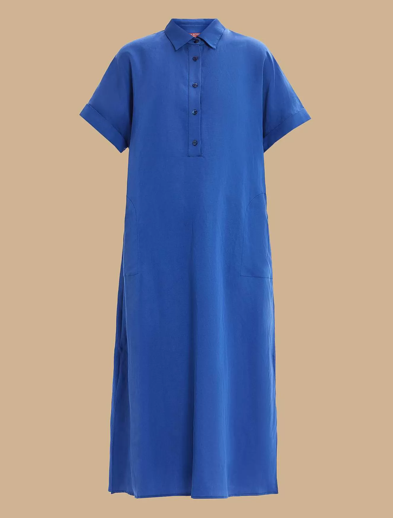 Long Tencel Linen Dress-Marina Rinaldi Hot