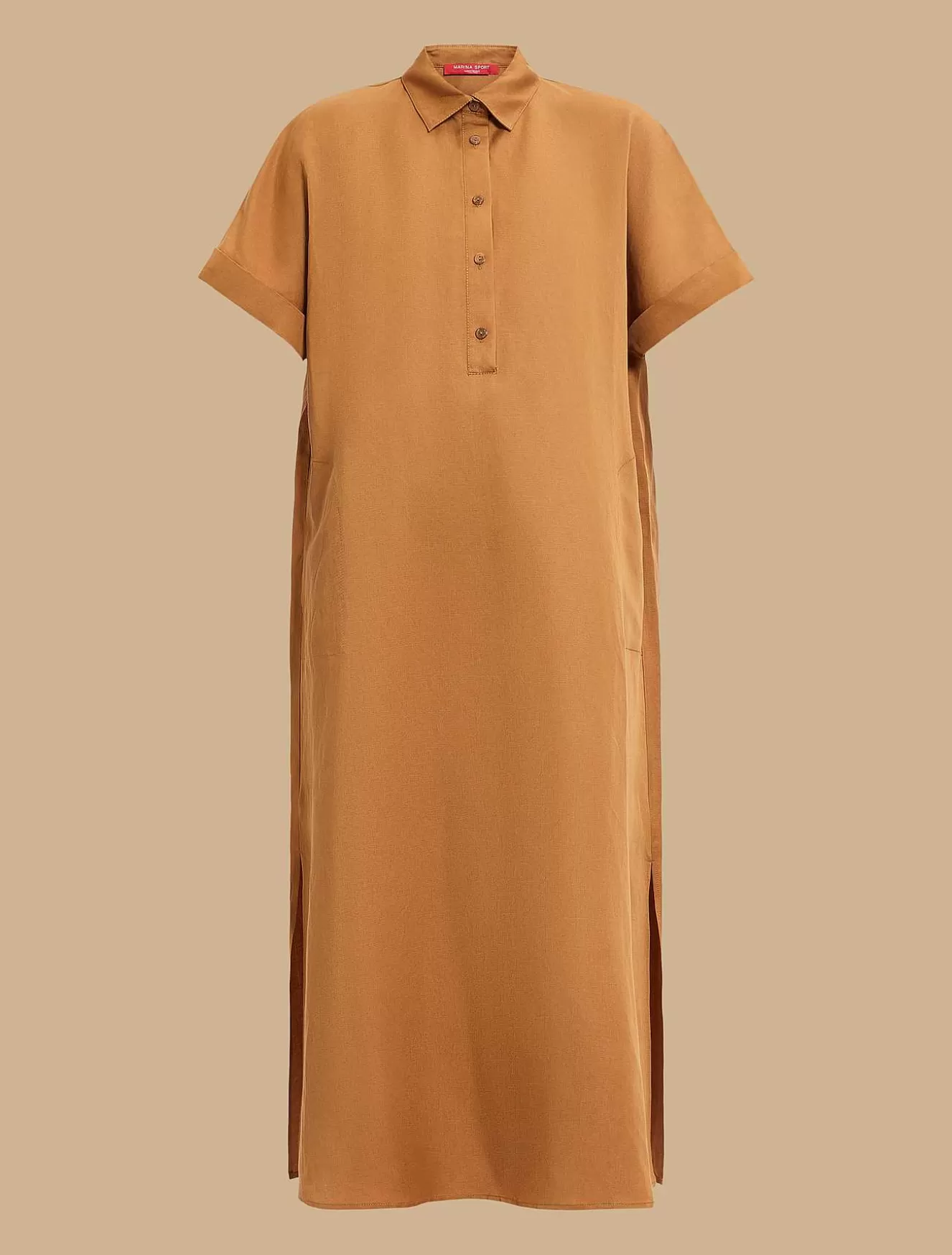 Long Tencel Linen Dress-Marina Rinaldi Flash Sale
