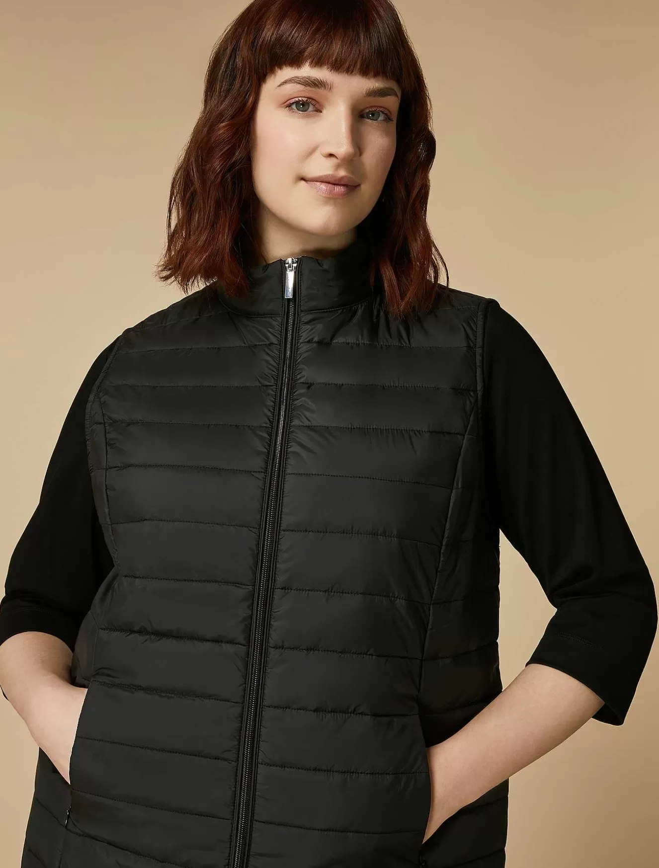 Padded, Technical Nylon Gilet-Marina Rinaldi New