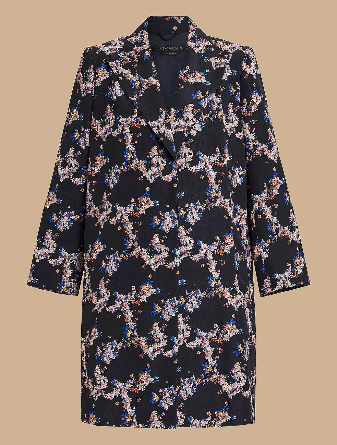 Printed Faille Duster Coat-Marina Rinaldi Flash Sale