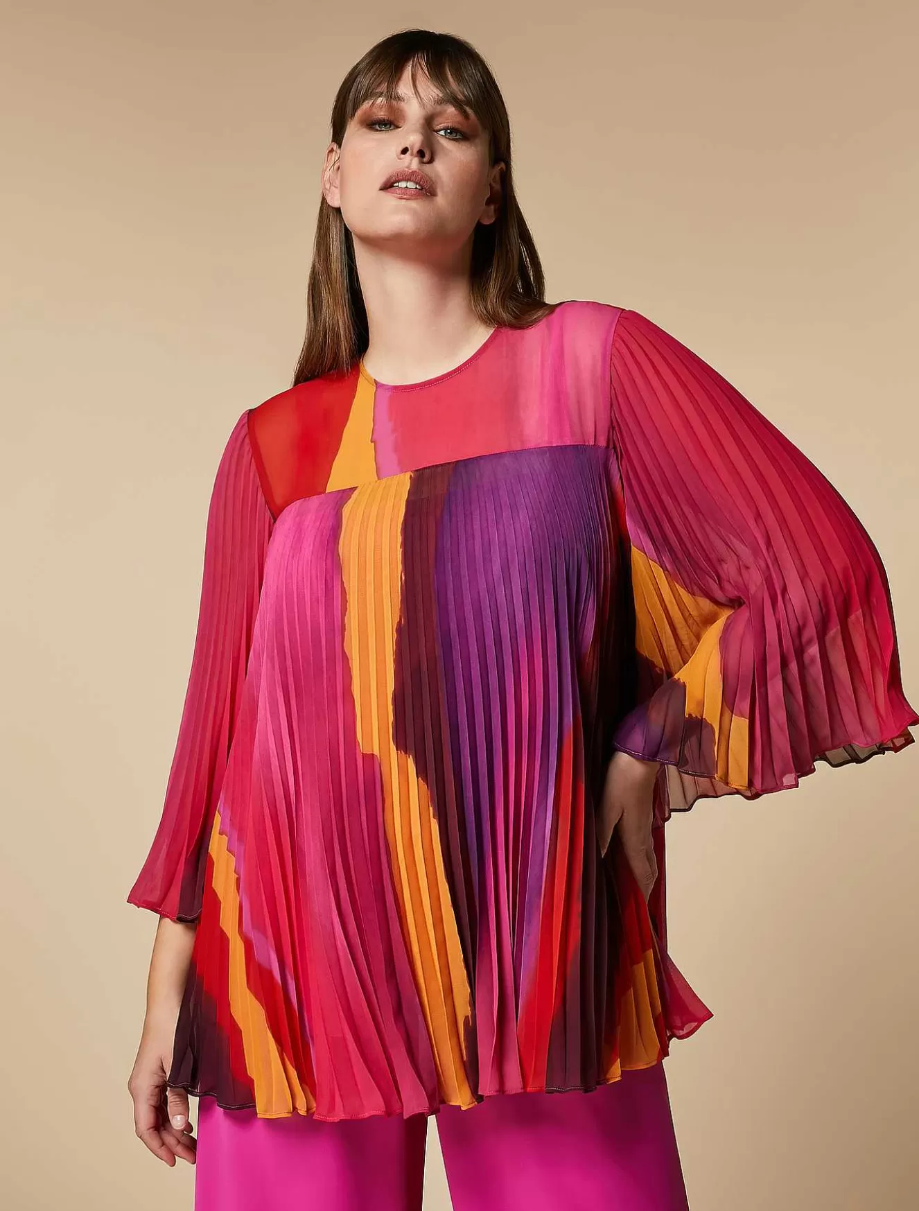 Printed Georgette Blouse-Marina Rinaldi Cheap