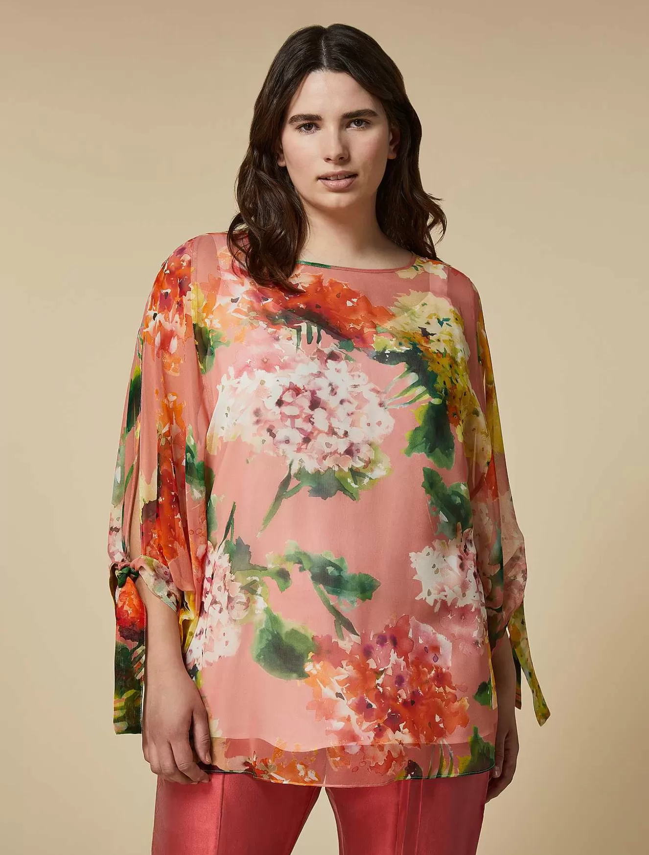 Printed Georgette Blouse-Marina Rinaldi Shop