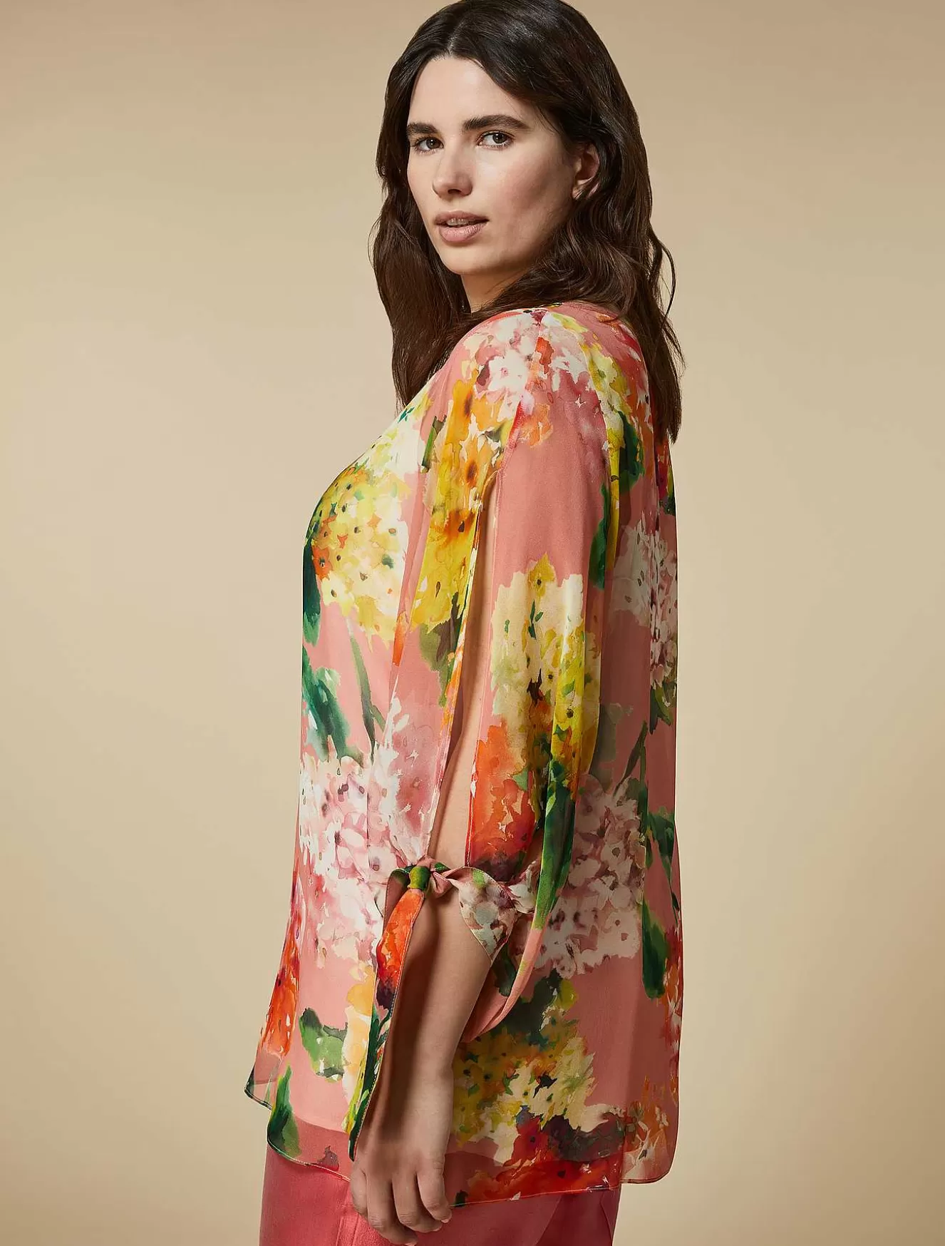 Printed Georgette Blouse-Marina Rinaldi Shop