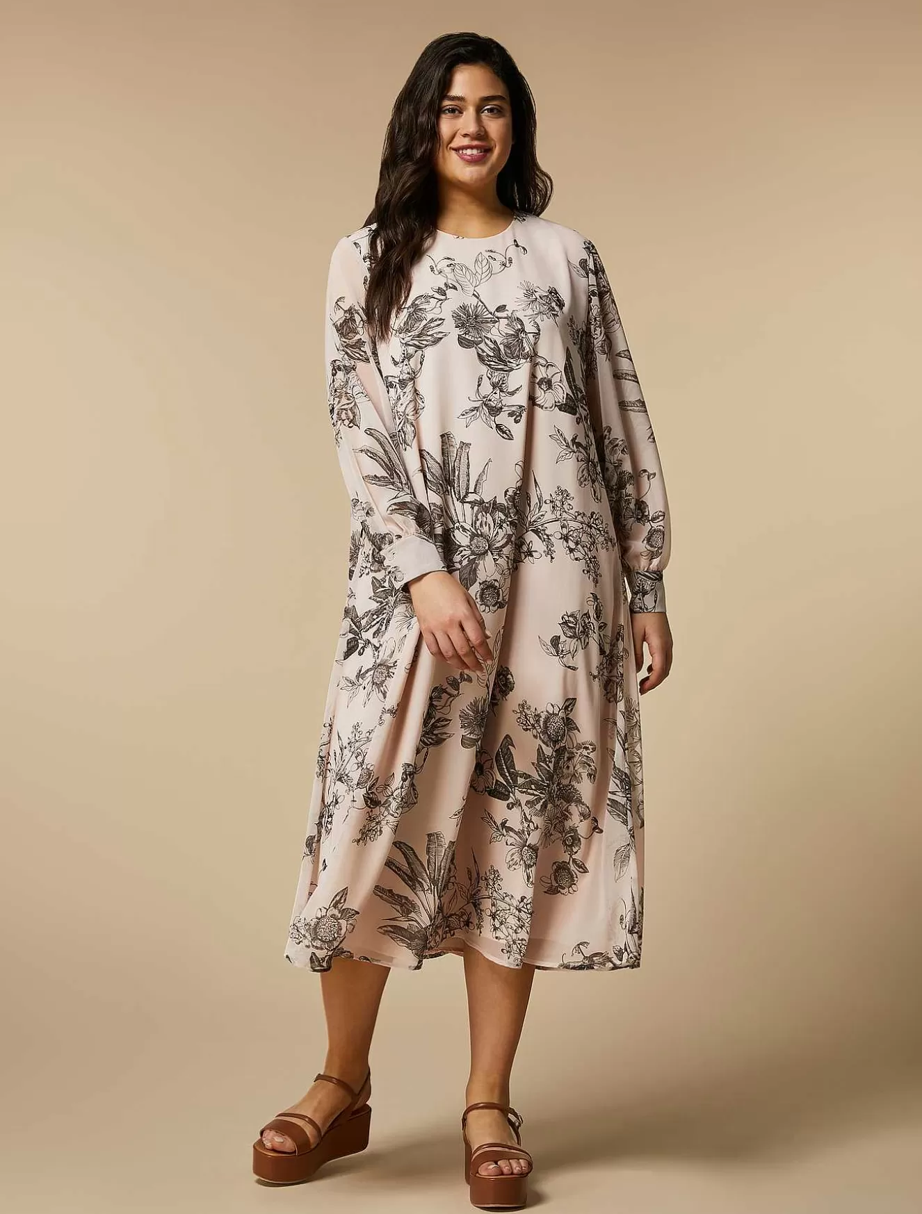 Printed Georgette Dress-Marina Rinaldi Best Sale