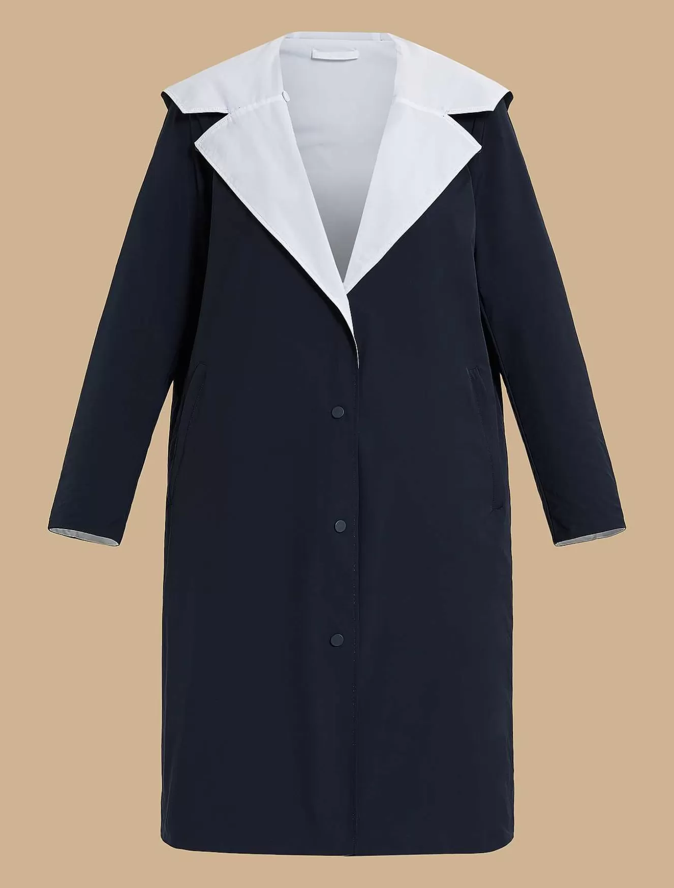 Reversible Water-Repellent Canvas Raincoat-Marina Rinaldi Sale
