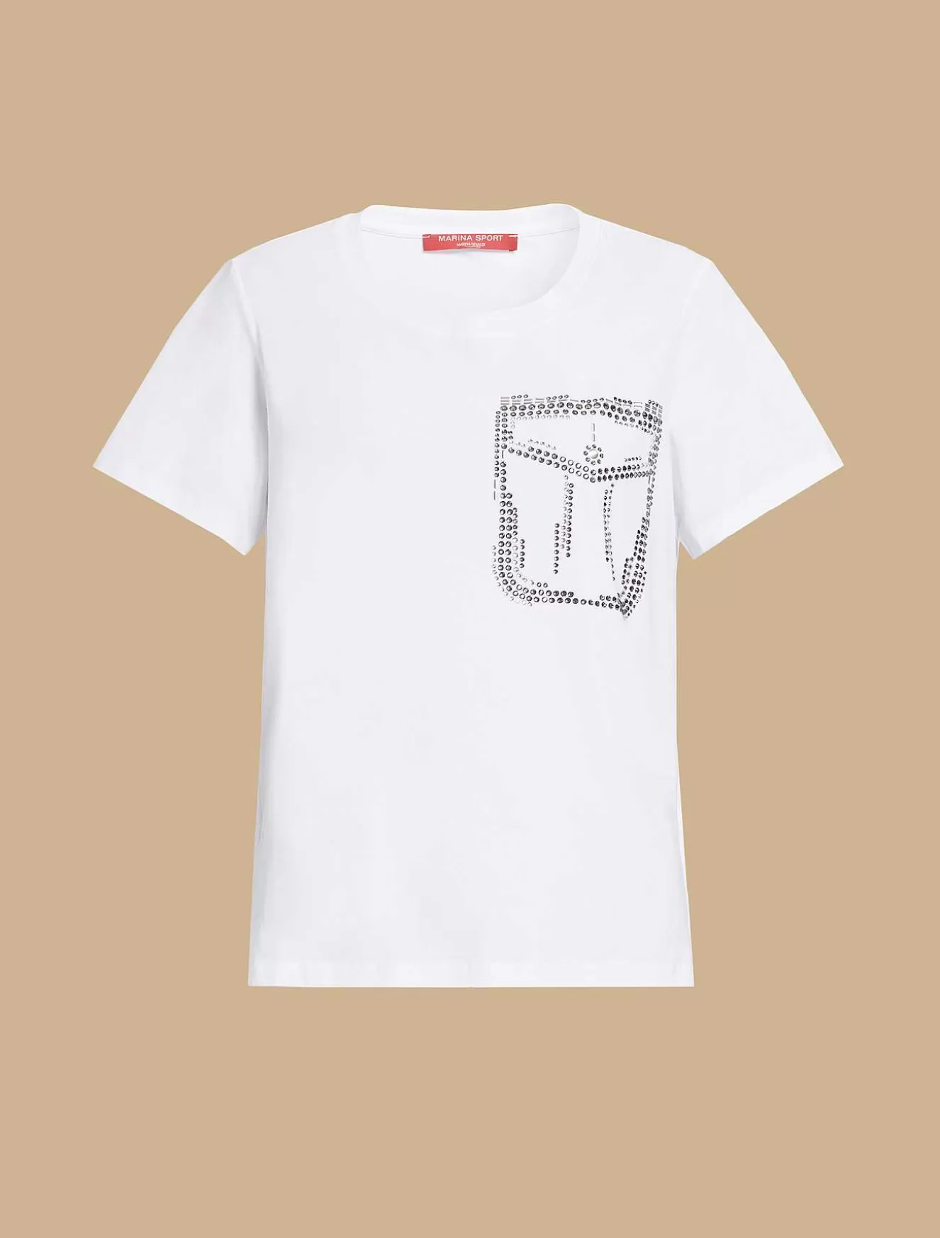 Rhinestone-Adorned Jersey T-Shirt-Marina Rinaldi Store