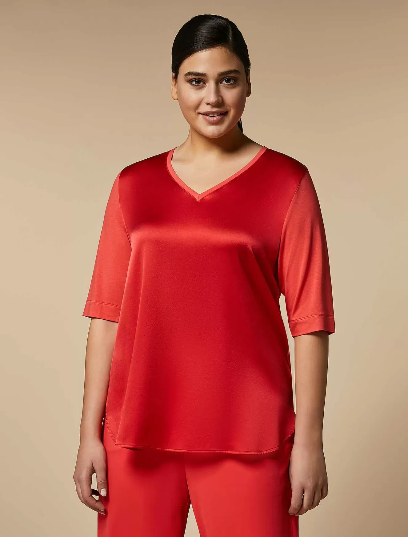 Silk And Jersey T-Shirt-Marina Rinaldi New
