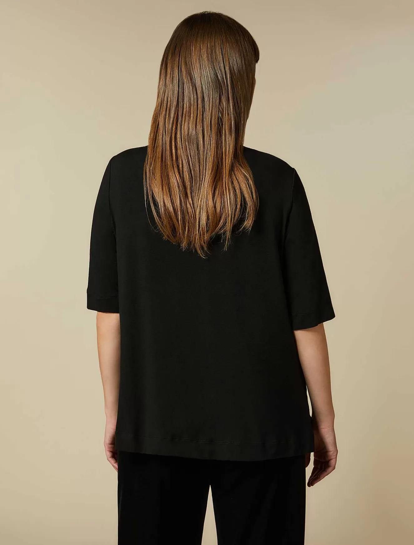 Silk And Jersey T-Shirt-Marina Rinaldi Shop