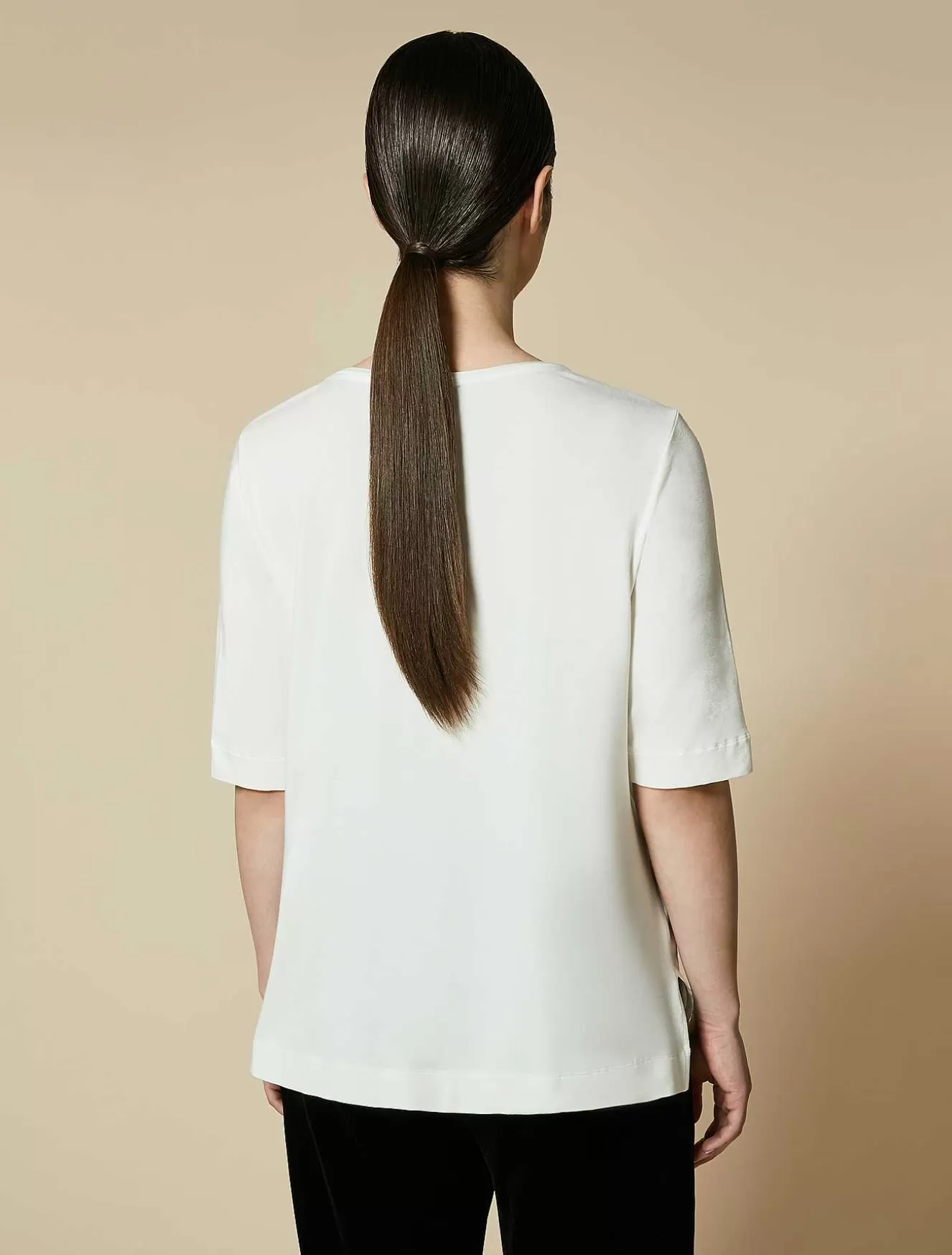 Silk And Jersey T-Shirt-Marina Rinaldi Shop