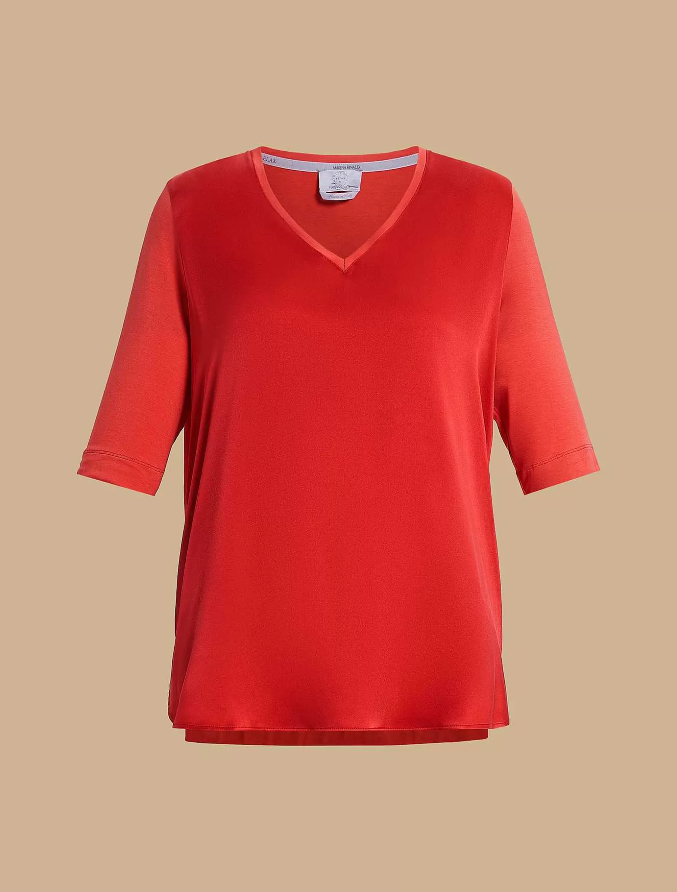 Silk And Jersey T-Shirt-Marina Rinaldi New