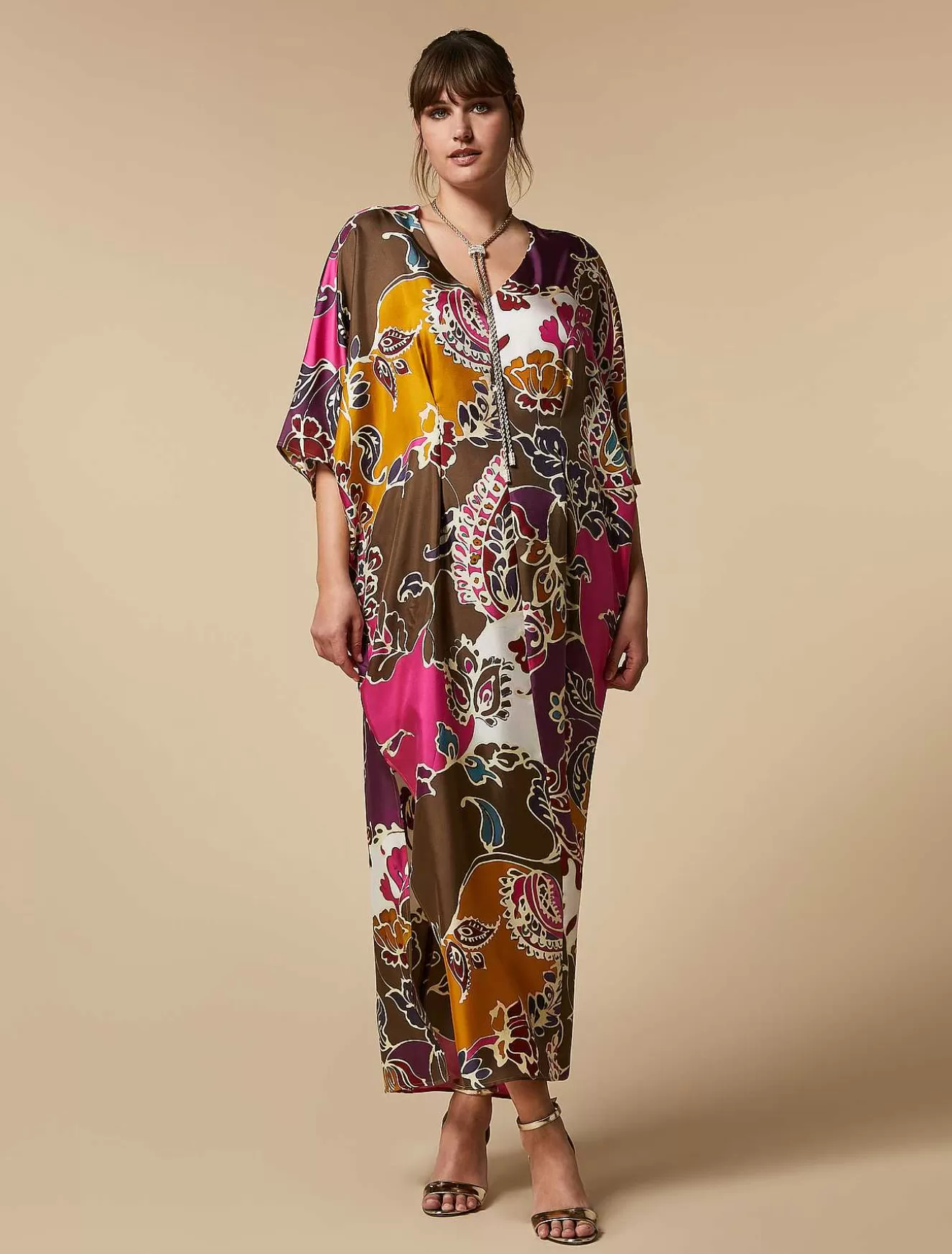 Silk Twill Dress-Marina Rinaldi Discount