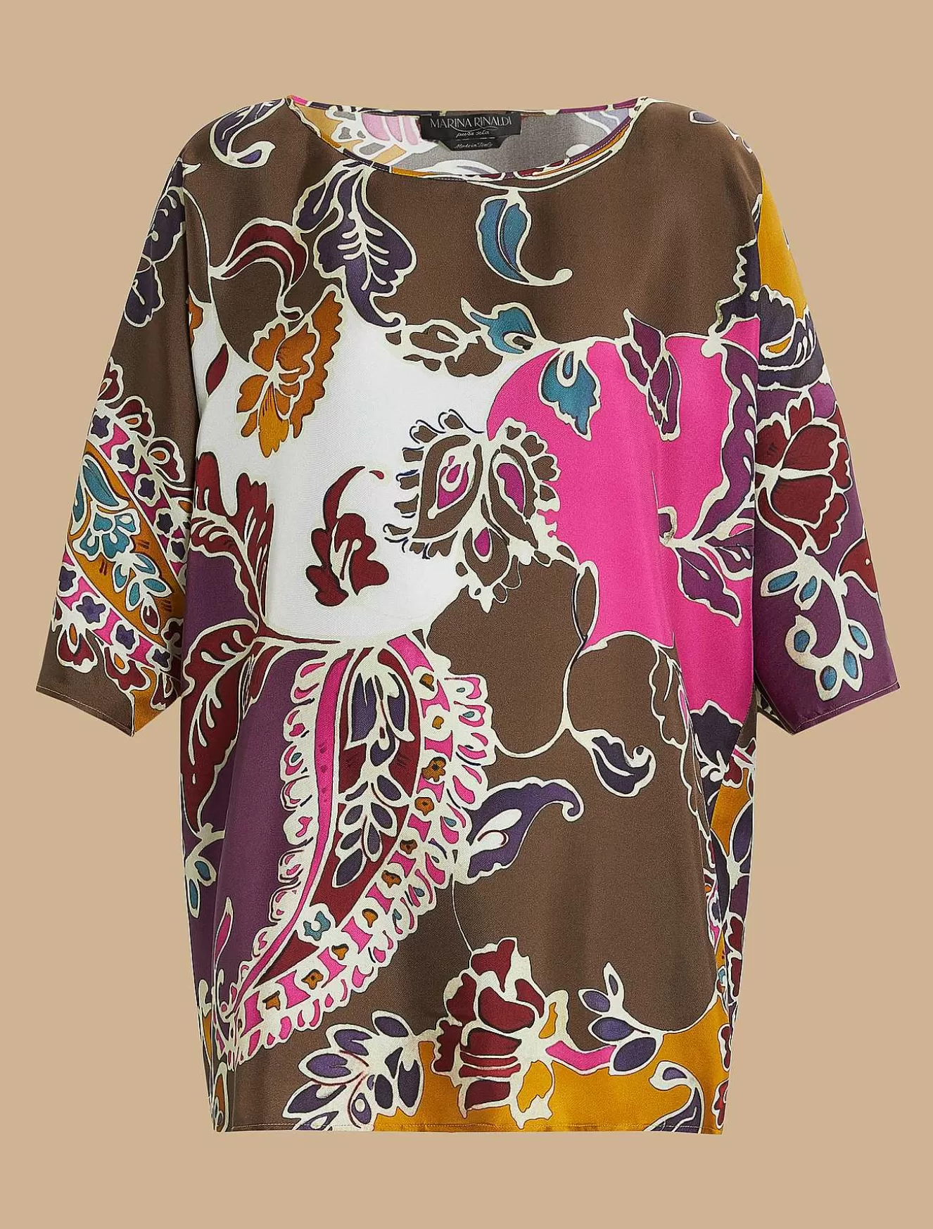 Silk Twill Tunic-Marina Rinaldi Cheap